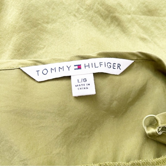 Vintage Silk Y2K Tommy Hilfiger Lace Trim Fairy Core Green Top Size Large (L) - Picture 4 of 8